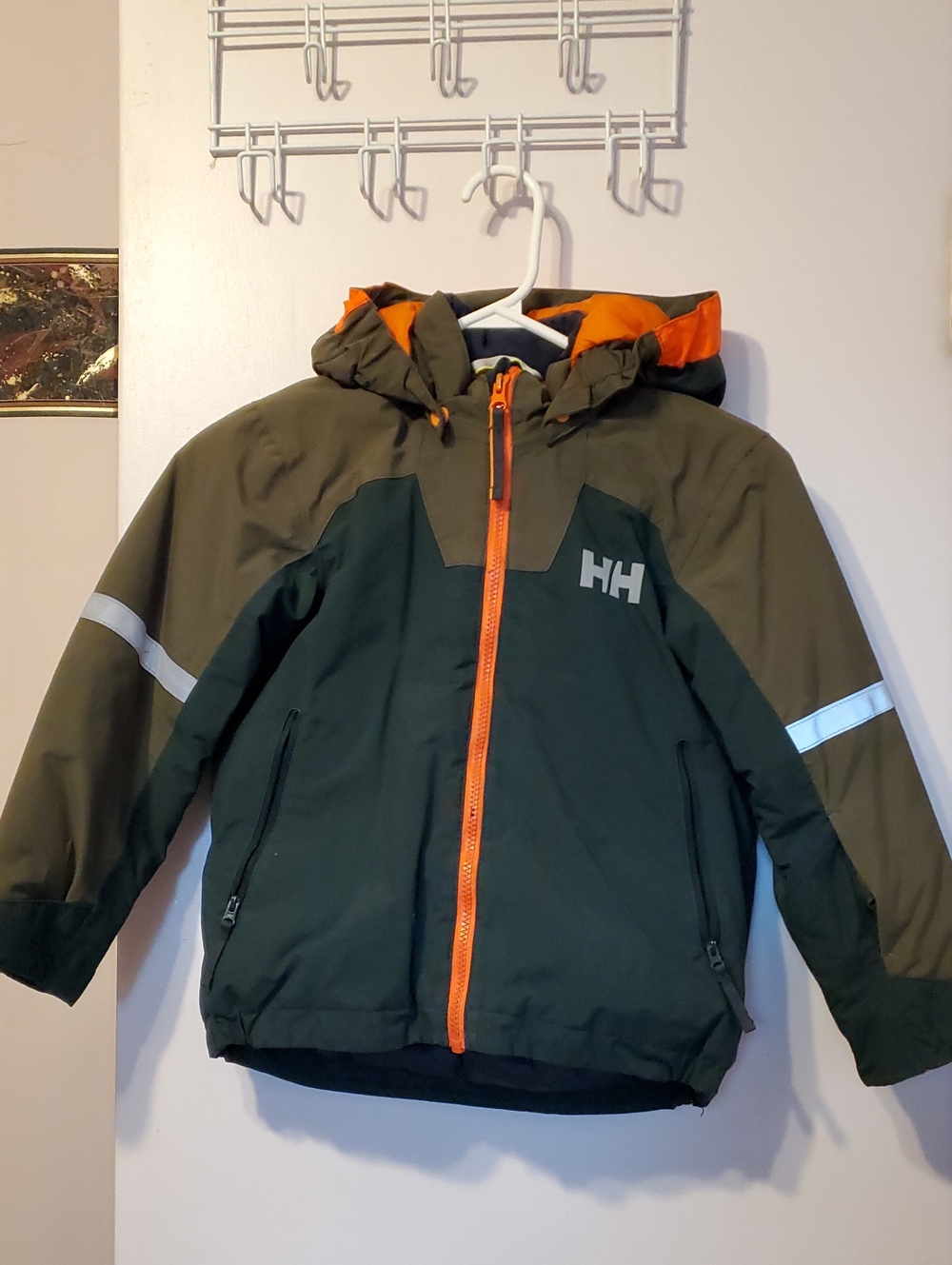 Helly Hansen Kids' Olive & Orange Insulated Hooded Jacket